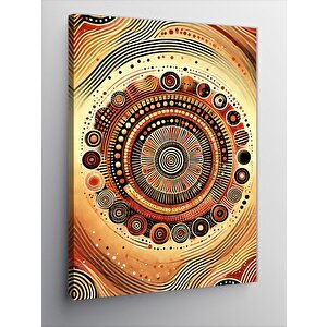 Kanvas Tablo Dairesel Tribal Tasarım 70x100 cm