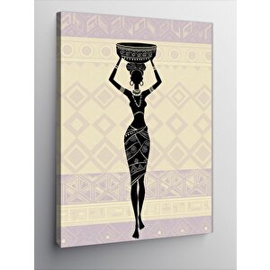 Kanvas Tablo Afrikalı Kadın Ve Çömlek 70x100 cm