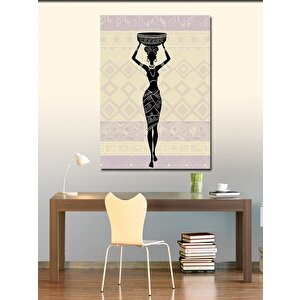 Kanvas Tablo Afrikalı Kadın Ve Çömlek 70x100 cm