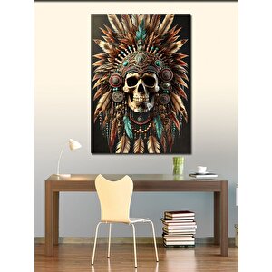 Kanvas Tablo Kızılderili Kurukafa 70x100 cm