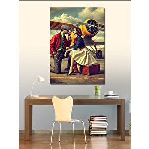 Kanvas Tablo Romantik Retro Çift 100x140 cm