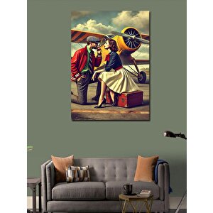 Kanvas Tablo Romantik Retro Çift 100x140 cm