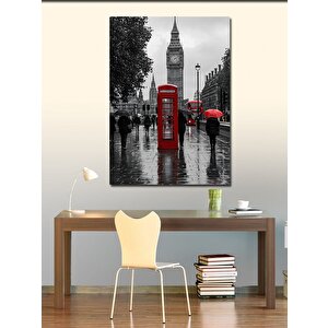 Kanvas Tablo Big Ben Ve Telefon Kulübesi 50x70 cm