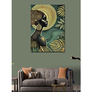 Kanvas Tablo Altın Çizgilerle Kadın 100x140 cm