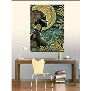 Kanvas Tablo Altın Çizgilerle Kadın 70x100 cm
