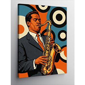 Kanvas Tablo Saksafon Çalan Müzisyen 50x70 cm