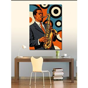 Kanvas Tablo Saksafon Çalan Müzisyen 50x70 cm
