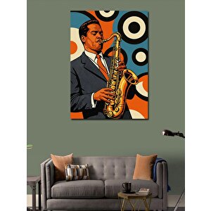 Kanvas Tablo Saksafon Çalan Müzisyen 50x70 cm
