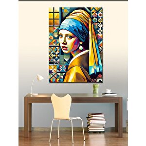 Kanvas Tablo Modern İnci Küpe Kızı Yorumu 100x140 cm