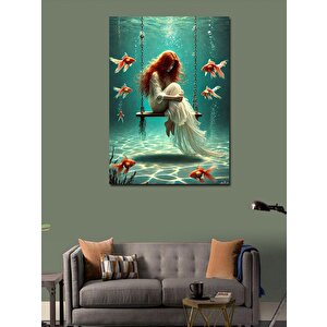 Kanvas Tablo Su Altında Salıncak 70x100 cm
