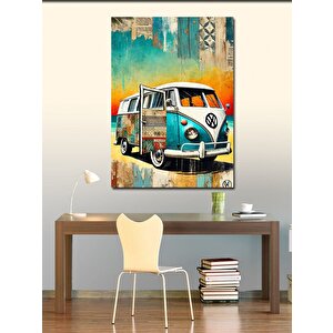 Kanvas Tablo Renkli Karavan Çizimi 70x100 cm