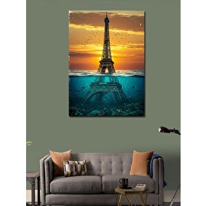 Kanvas Tablo Su Altında Eiffel Kulesi 100x140 cm