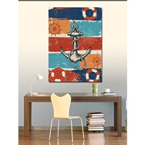 Kanvas Tablo Denizci Çapa Motifi 100x140 cm