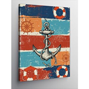 Kanvas Tablo Denizci Çapa Motifi 50x70 cm