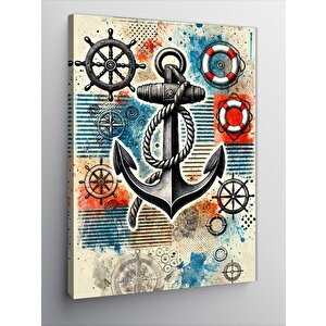 Kanvas Tablo Çapa Ve Deniz Temalı Afiş 70x100 cm