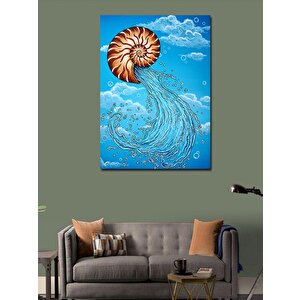 Kanvas Tablo Denizde Yüzen Nautilus Kabukları 50x70 cm