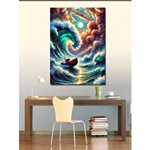 Kanvas Tablo Fırtına Ve Küçük Tekne 100x140 cm