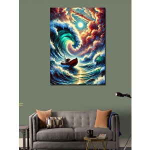 Kanvas Tablo Fırtına Ve Küçük Tekne 100x140 cm