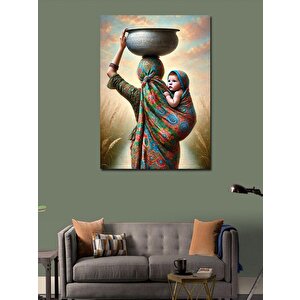 Kanvas Tablo Kadın Ve Su Taşıma 50x70 cm