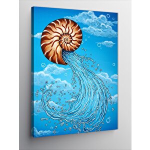 Kanvas Tablo Denizde Yüzen Nautilus Kabukları 100x140 cm