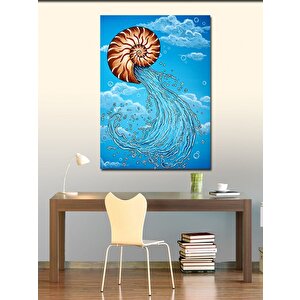 Kanvas Tablo Denizde Yüzen Nautilus Kabukları 100x140 cm