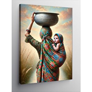 Kanvas Tablo Kadın Ve Su Taşıma 70x100 cm