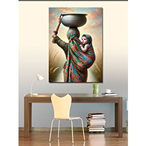 Kanvas Tablo Kadın Ve Su Taşıma 70x100 cm