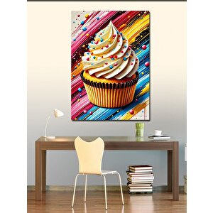 Kanvas Tablo Renkli Kek Ve Çizgiler 50x70 cm