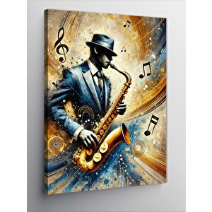Kanvas Tablo Saksafon Çalan Müzisyen 100x140 cm
