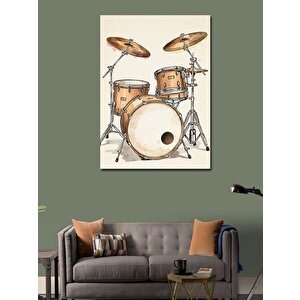 Kanvas Tablo Klasik Akustik Davul Seti 50x70 cm