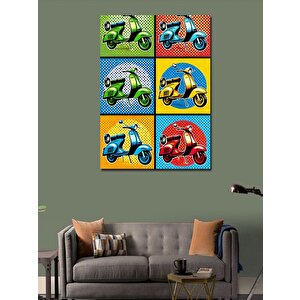 Kanvas Tablo Pop Art Motosiklet Çizimleri 50x70 cm