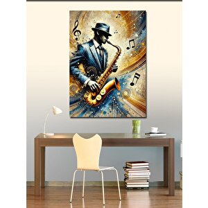 Kanvas Tablo Saksafon Çalan Müzisyen 70x100 cm