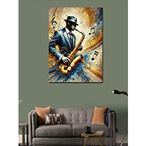 Kanvas Tablo Saksafon Çalan Müzisyen 70x100 cm