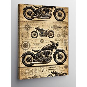 Kanvas Tablo Klasik Motosiklet Detayları 50x70 cm