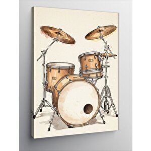 Kanvas Tablo Klasik Akustik Davul Seti 100x140 cm