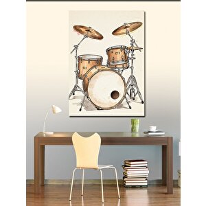 Kanvas Tablo Klasik Akustik Davul Seti 100x140 cm