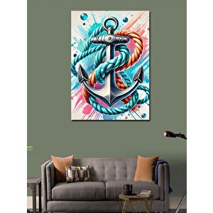 Kanvas Tablo Çapa Ve Deniz Motifi 70x100 cm