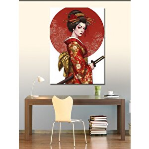 Kanvas Tablo Samuray Geisha Kadın 50x70 cm