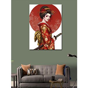 Kanvas Tablo Samuray Geisha Kadın 50x70 cm