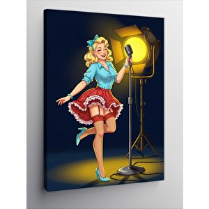 Kanvas Tablo Retro Kıyafetli Kadın 50x70 cm