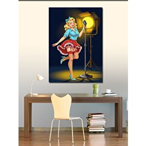 Kanvas Tablo Retro Kıyafetli Kadın 50x70 cm
