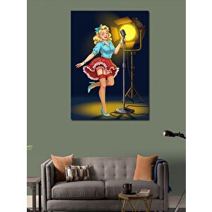 Kanvas Tablo Retro Kıyafetli Kadın 50x70 cm