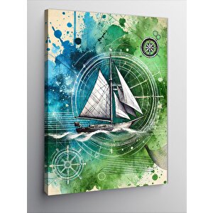 Kanvas Tablo Denizde Yelkenli 50x70 cm