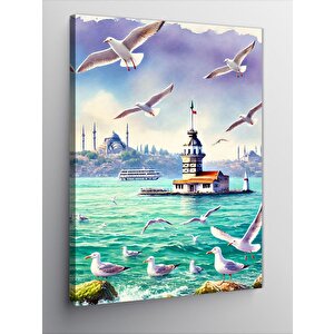 Kanvas Tablo Martılar Ve Kız Kulesi 70x100 cm
