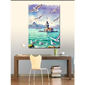 Kanvas Tablo Martılar Ve Kız Kulesi 70x100 cm
