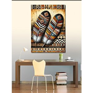 Kanvas Tablo Desenli Tüyler 100x140 cm