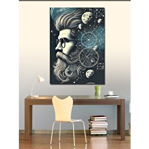 Kanvas Tablo Gezegen Ve Sakallı Adam 100x140 cm