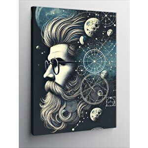 Kanvas Tablo Gezegen Ve Sakallı Adam 70x100 cm