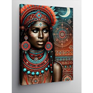 Kanvas Tablo Afrikalı Kadın Çizimi 70x100 cm