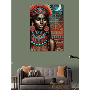 Kanvas Tablo Afrikalı Kadın Çizimi 70x100 cm